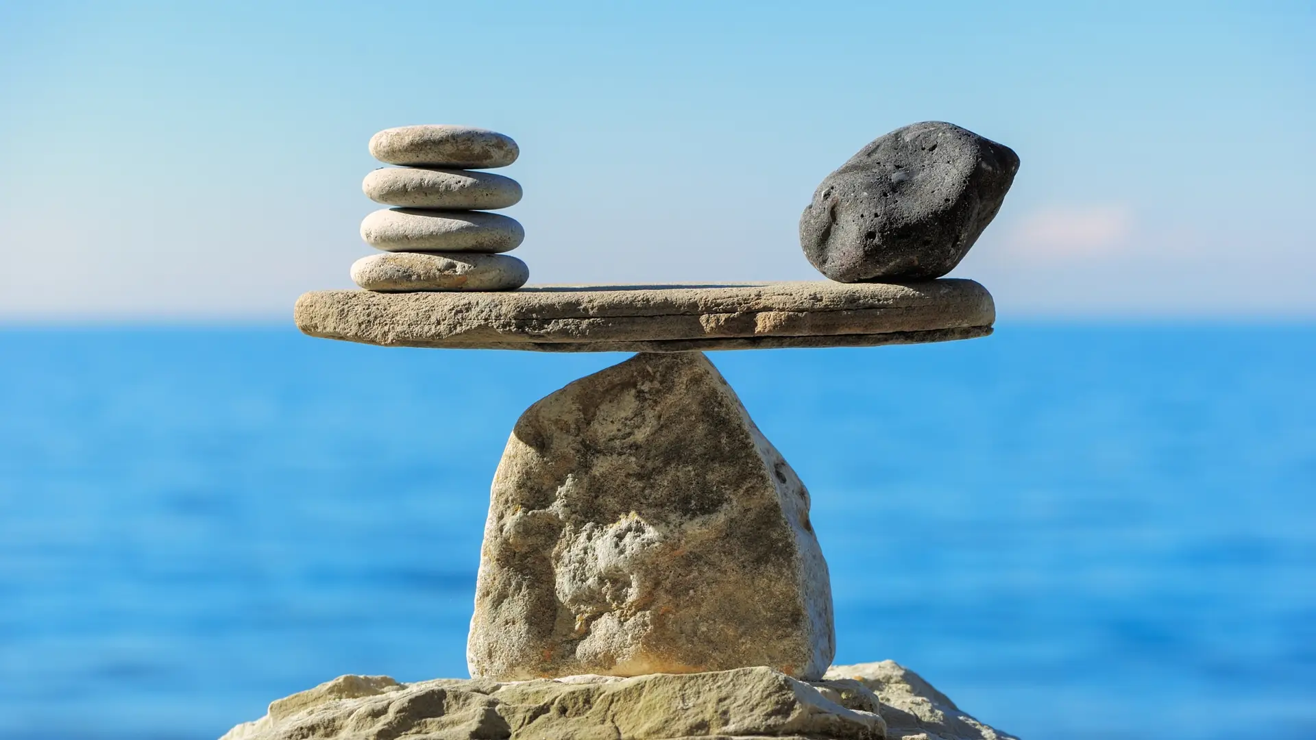 Rocks balancing on one another.