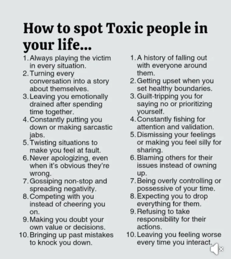 graphic explaining how to spot toxic people