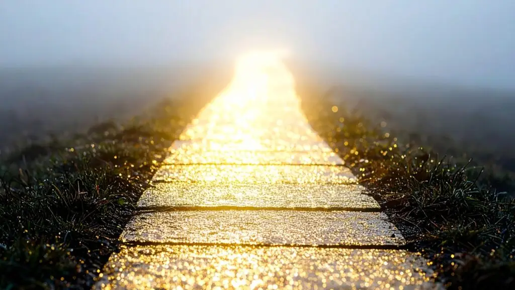 sidewalk fading into light
