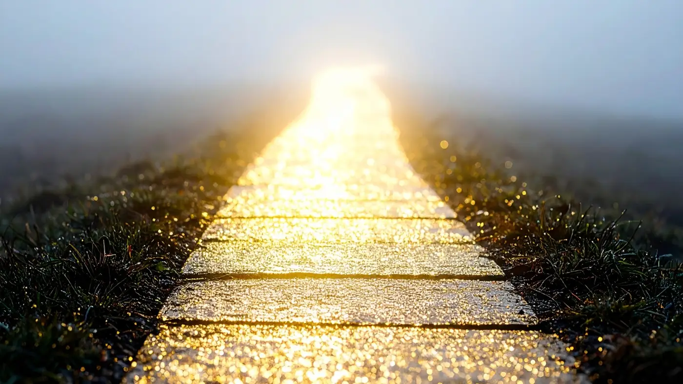 sidewalk fading into light