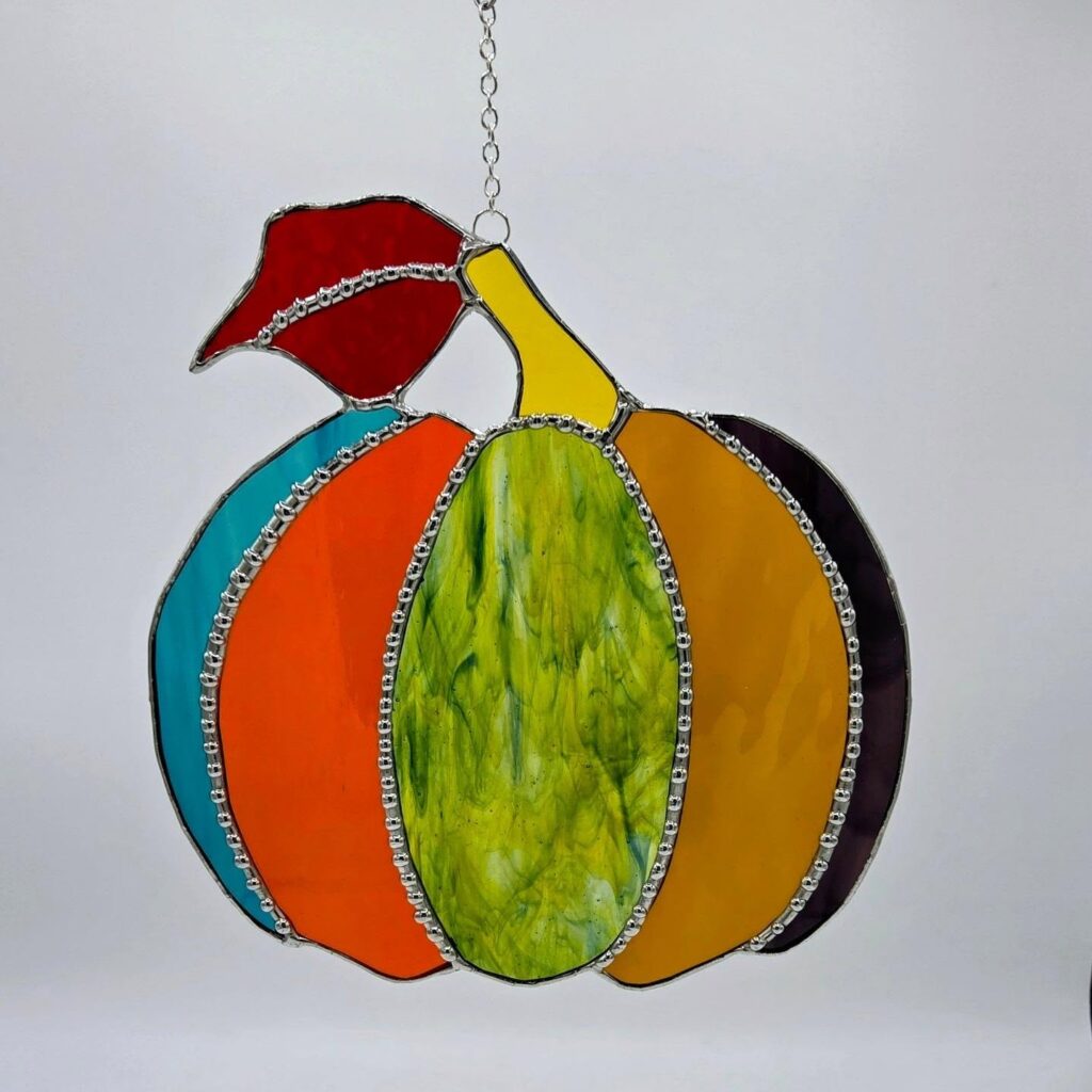stained glass pumpkin