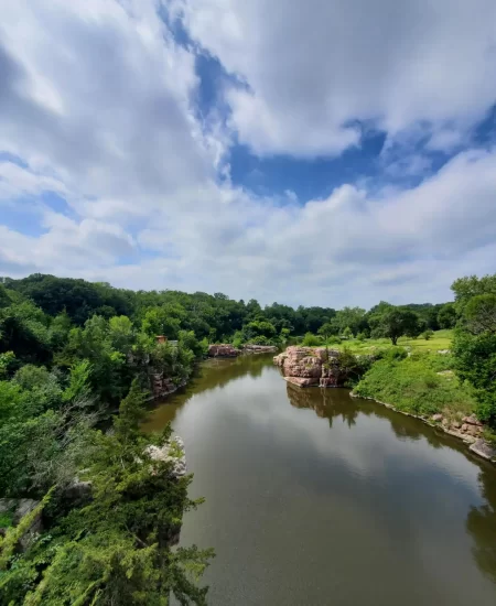 River winding through rocks